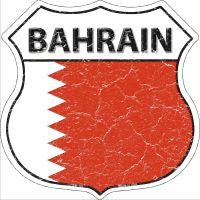 Bahrain Flag Highway Shield Novelty Metal Magnet HSM-181