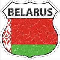 Belarus Flag Highway Shield Novelty Metal Magnet HSM-184