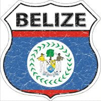 Belize Flag Highway Shield Novelty Metal Magnet HSM-187