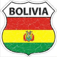 Bolivia Flag Highway Shield Novelty Metal Magnet HSM-191