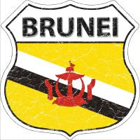 Brunei Flag Highway Shield Novelty Metal Magnet HSM-197