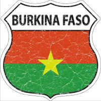 Burkina Faso Flag Highway Shield Novelty Metal Magnet HSM-199