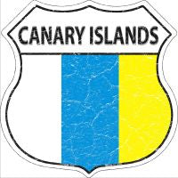 Canary Islands Flag Highway Shield Novelty Metal Magnet HSM-205