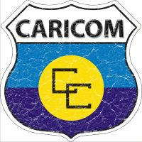 Caricom Flag Highway Shield Novelty Metal Magnet HSM-207