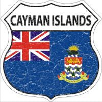 Cayman Islands Flag Highway Shield Novelty Metal Magnet HSM-208