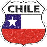 Chile Flag Highway Shield Novelty Metal Magnet HSM-212