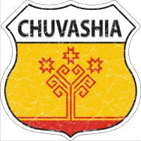 Chuvashia Flag Highway Shield Novelty Metal Magnet HSM-215