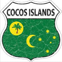 Cocos Islands Flag Highway Shield Novelty Metal Magnet HSM-217