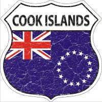 Cook Islands Flag Highway Shield Novelty Metal Magnet HSM-222