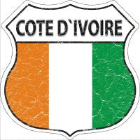 Colte D' Ivoire Flag Highway Shield Novelty Metal Magnet HSM-224