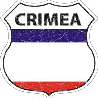 Crimea Flag Highway Shield Novelty Metal Magnet HSM-225