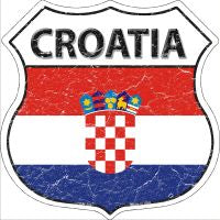 Croatia Flag Highway Shield Novelty Metal Magnet HSM-226