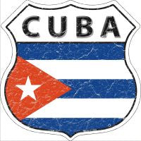 Cuba Flag Highway Shield Novelty Metal Magnet HSM-227