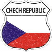 Chech Republic Flag Highway Shield Novelty Metal Magnet HSM-230