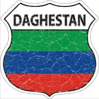 Daghestan Flag Highway Shield Novelty Metal Magnet HSM-231