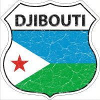 Djibouti Flag Highway Shield Novelty Metal Magnet HSM-234