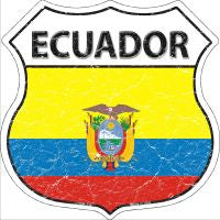 Ecuador Flag Highway Shield Novelty Metal Magnet HSM-238