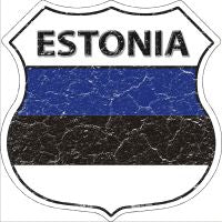 Estonia Flag Highway Shield Novelty Metal Magnet HSM-244