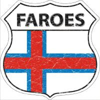 Faroes Flag Highway Shield Novelty Metal Magnet HSM-247