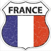 France Flag Highway Shield Novelty Metal Magnet HSM-250