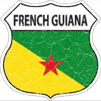 French Guiana Flag Highway Shield Novelty Metal Magnet HSM-251