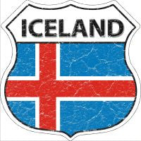 Iceland Highway Shield Novelty Metal Magnet HSM-277