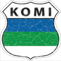 Komi Highway Shield Novelty Metal Magnet HSM-301