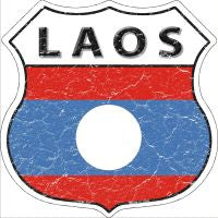 Laos Highway Shield Novelty Metal Magnet HSM-307