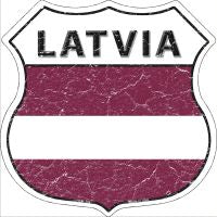 Latvia Highway Shield Novelty Metal Magnet HSM-308