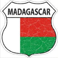 Madagascar Highway Shield Novelty Metal Magnet HSM-319