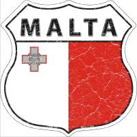 Malta Highway Shield Novelty Metal Magnet HSM-325