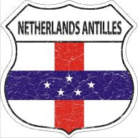 Netherlands Antilles Highway Shield Novelty Metal Magnet HSM-348