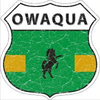 Owaqua Highway Shield Novelty Metal Magnet HSM-362