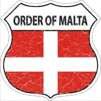 Order of Malta Highway Shield Novelty Metal Magnet HSM-401