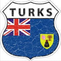 Turks Highway Shield Novelty Metal Magnet HSM-435