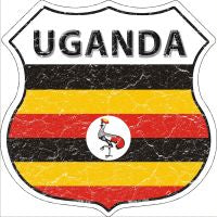 Uganda Highway Shield Novelty Metal Magnet HSM-439