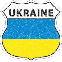 Ukraine Highway Shield Novelty Metal Magnet HSM-440