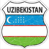 Uzibekistan Highway Shield Novelty Metal Magnet HSM-449