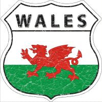 Wales Highway Shield Novelty Metal Magnet HSM-455