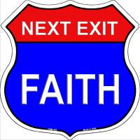 Next Exit Faith Shield Novelty Metal Magnet HSM-462