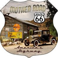 Route 66 Mother Road Highway Shield Novelty Metal Magnet