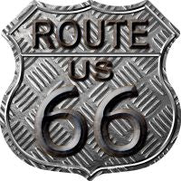 Route 66 Stamped Highway Shield Novelty Metal Magnet HSM-478