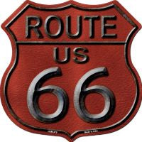 Route 66 Red Highway Shield Novelty Metal Magnet HSM-479