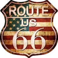 Route 66 American Vintage Design Highway Shield Novelty Metal Magnet