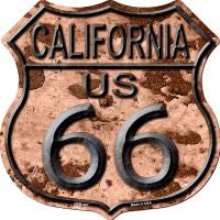 Route 66 California Rusty Metal Highway Shield Novelty Metal Magnet HSM-487
