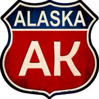 Alaska Highway Shield Novelty Metal Magnet HSM-497