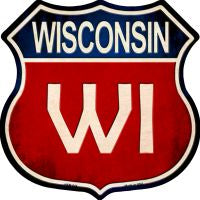 Wisconsin Highway Shield Novelty Metal Magnet HSM-544