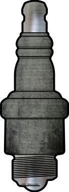 Gray Oil Rubbed Novelty Metal Spark Plug Sign J-009