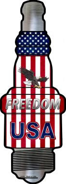 Freedom USA Novelty Metal Spark Plug Sign