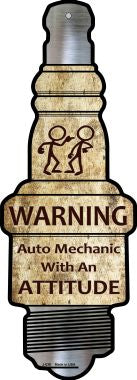 Auto Mechanic Novelty Metal Spark Plug Sign